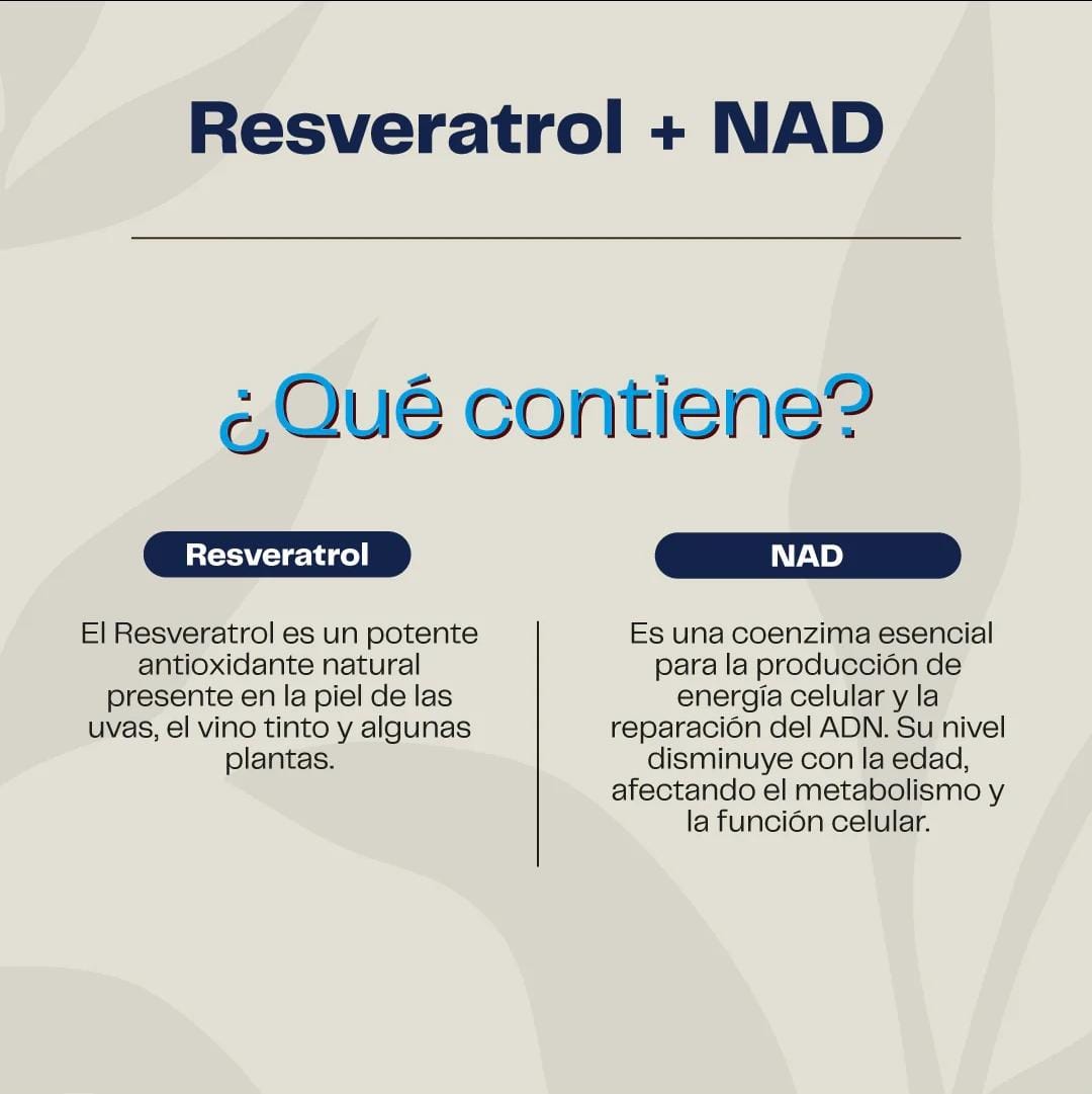 NAD+ RESVERATROL 60 CAPSULAS 1600mg